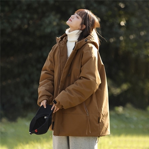 ！白鸭绒羽绒服女加厚保暖连帽休闲外套 815A-YR9012-P220特图片