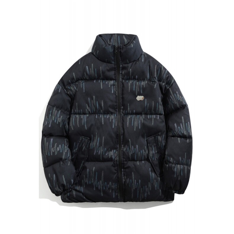 棉服男女七彩线印花棉衣立领面包服棉袄加厚外套3359-P70控108,男装棉衣,星座207