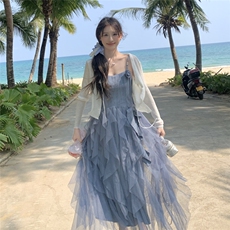 现货-2025年夏季新款两件套连衣裙P175K238，女装套装/套裙，浪娴服饰