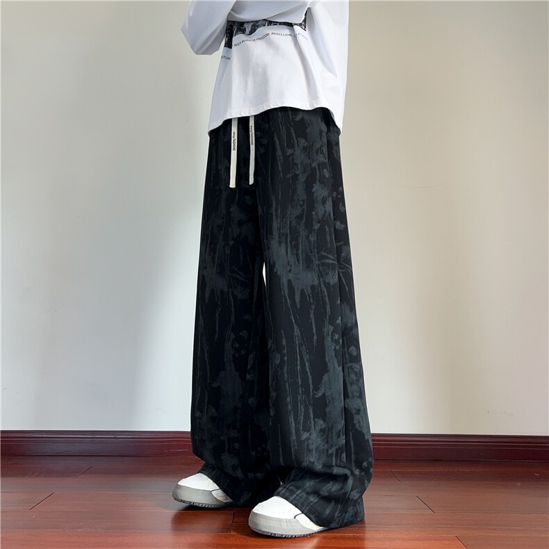 抖音品质风水墨扎染设计感宽松卫裤B315-K25305-特p40控78,男装休闲裤,电商B315