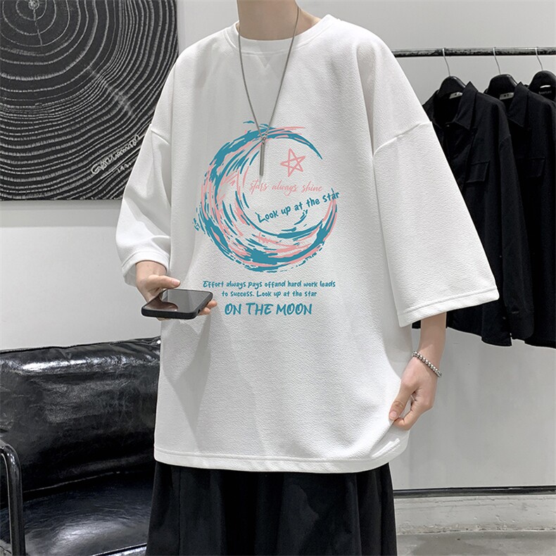 冰丝七分袖t恤男大码五分袖男短袖男中袖 Q11341-P30图片