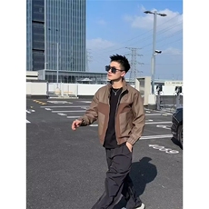 简约气质ins皮衣新款时尚文艺日系百搭慵懒原宿潮流流行，男装皮衣，星座506A