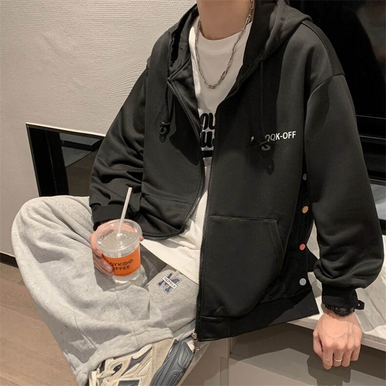 学院风运动夹克外套港风ins潮流休闲开衫连帽卫衣男W7097-P36,男装夹克,星座512-2