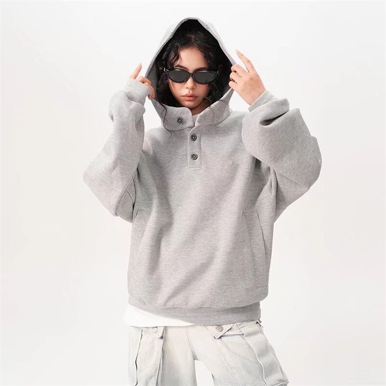 美式连帽卫衣外套女秋冬高级感宽松慵懒风chic情侣上衣WL511-P49图片