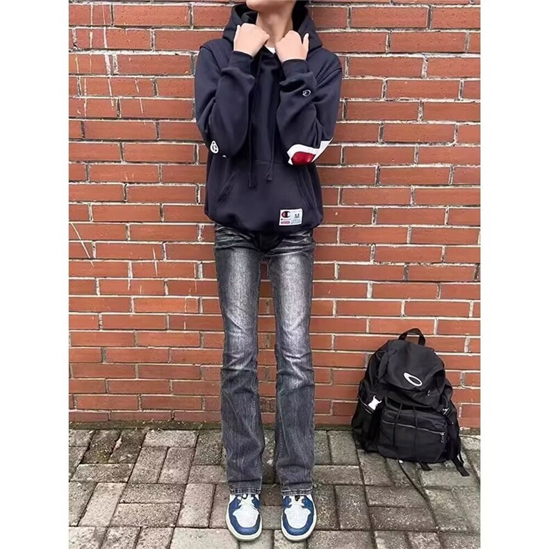 复古弹力微喇牛仔裤男士宽松直筒裤子美式高街vibe长裤L20400-P47,男装牛仔裤,星座1008
