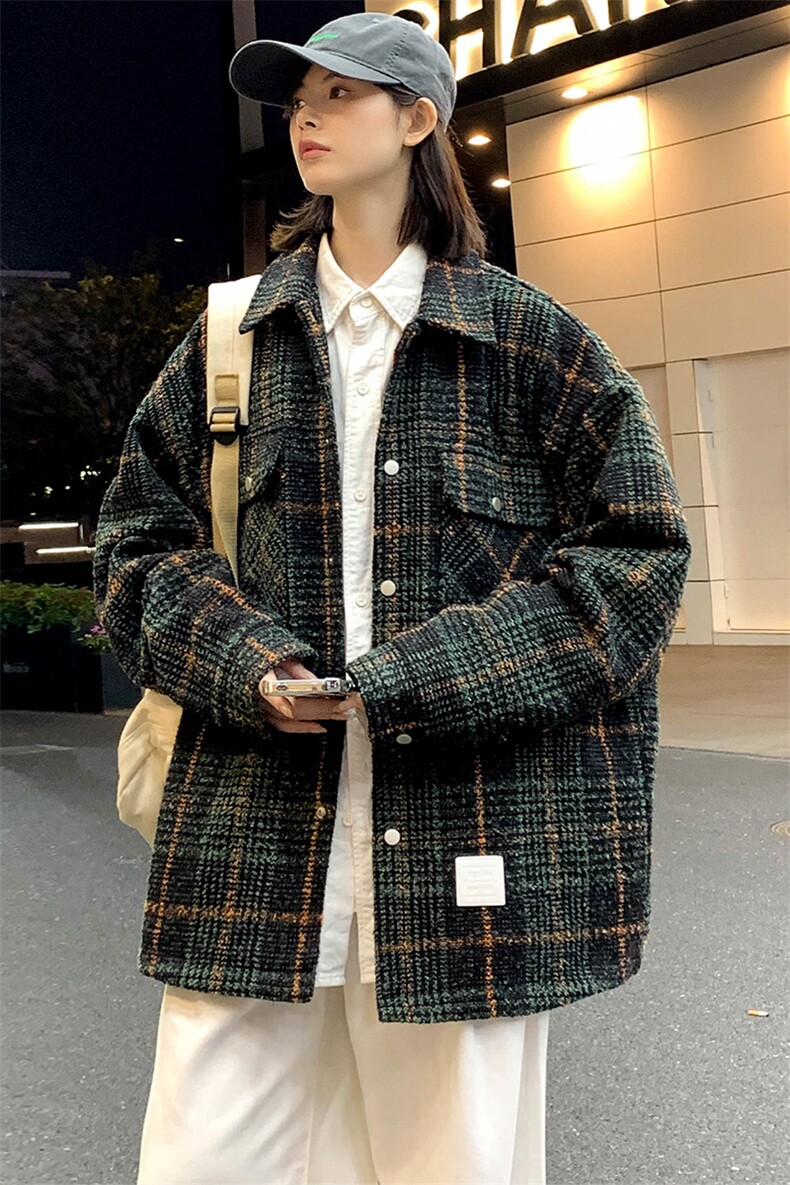 2023秋冬新品宽松百搭衬衫中性翻领上衣外套男女8362-P90控价128,男装衬衫,电商A441-1