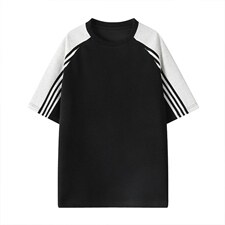 2026夏季新款拼接宽松270g华棉短袖T恤男DT6261特P25建议零售价68，男装T恤，电商A001