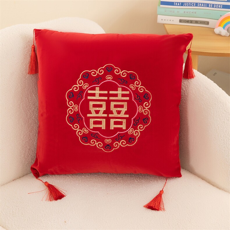 梵程玩具厂 花边囍刺绣42*42cm