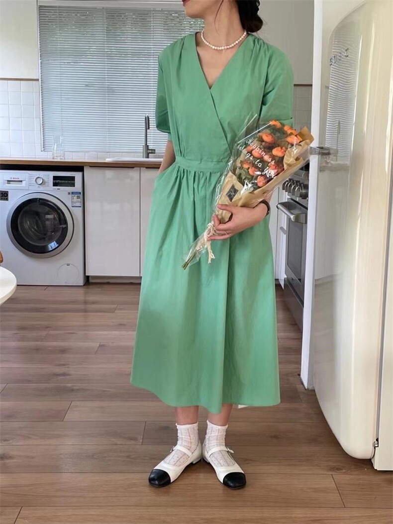 夏季新款腰部设计抽绳连衣裙，女装连衣裙，阿M(2F)