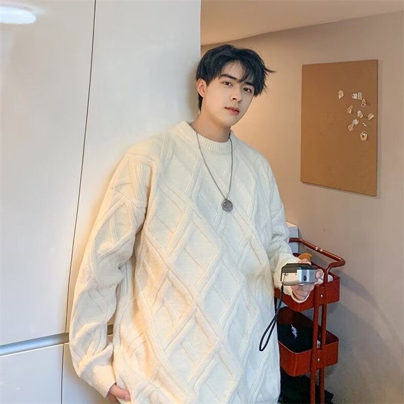 2024秋季新款港风美式高街vibe潮牌提花套头圆领毛衣Z7316-P55,男装针织衫/毛衣,星座1109-3