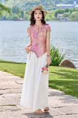 2026年夏季新中式上衣阔腿裤新款两件套装，上衣裤子可分开卖，女装套装/套裙，依如秀(原杭风阁)