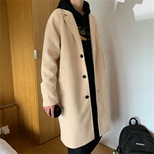 N1079/P100新款秋冬毛呢大衣男中长款过膝风衣大码男士呢子外套男图片