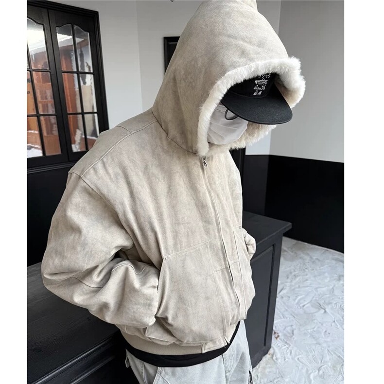 现货大理石毛领座山雕棉衣美式男女拉链情侣棉服外套LJ955-P135,男装棉衣,星座1008