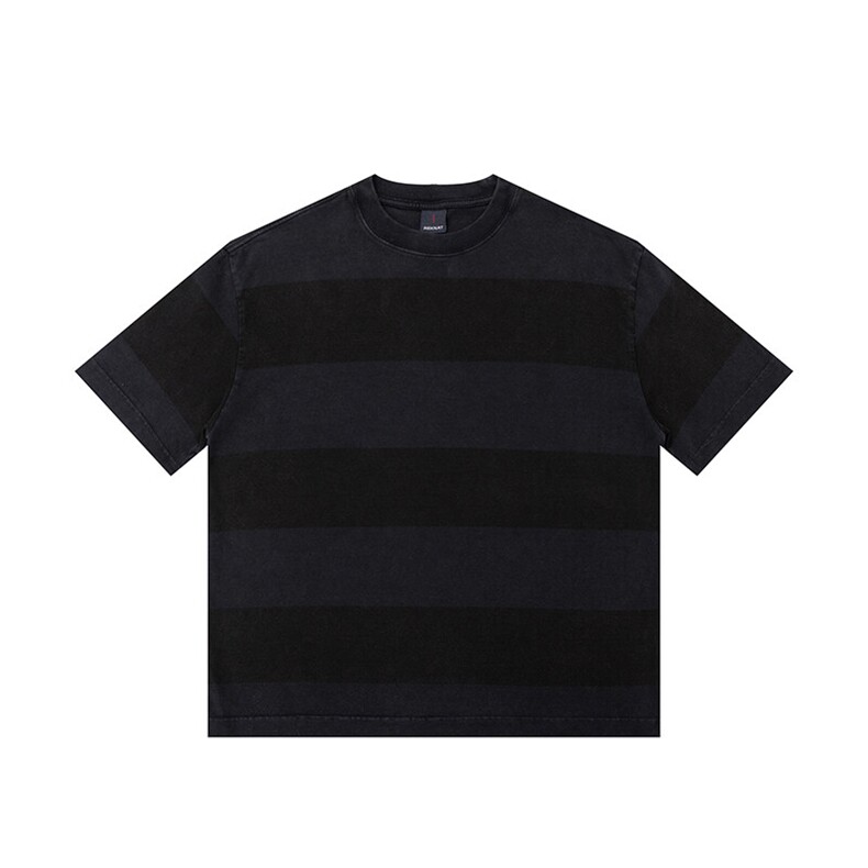 PL1261300克重磅条纹成衣洗水短袖T恤，男装T恤，电商基地S002