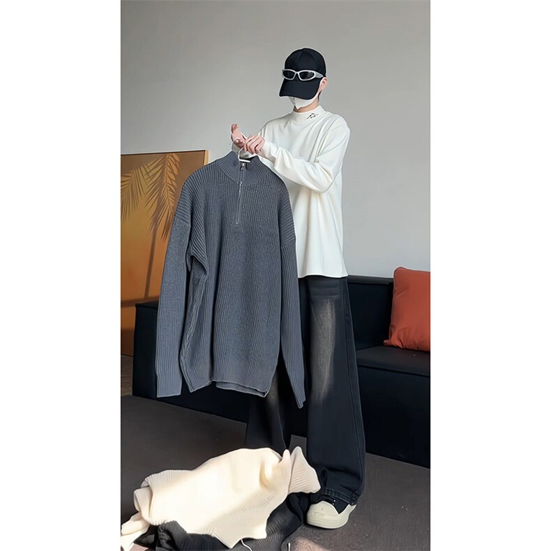 立领毛衣男针织衫外套内搭打底衫KD653-P55,男装针织衫/毛衣,电商D312-1