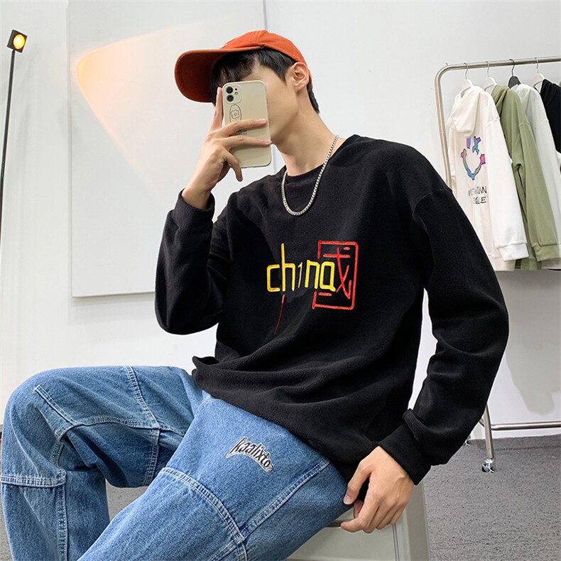 跨境外贸奥粒绒保暖卫衣男港风潮牌百搭外套W2291P30,男装卫衣,星座914
