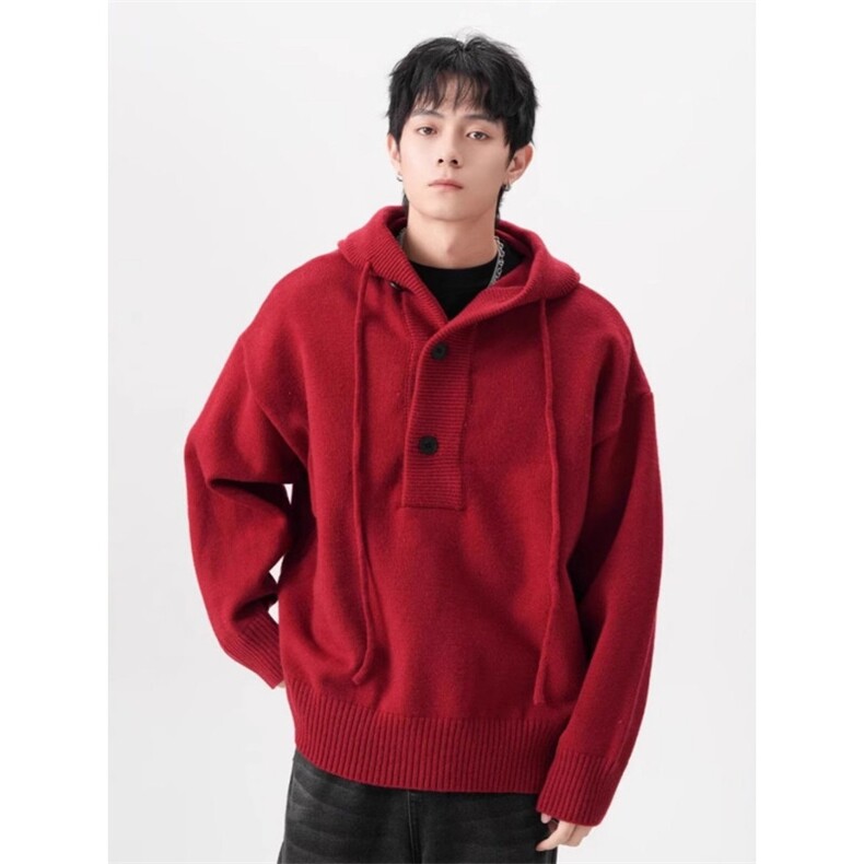 1506-1/WMY331/P57连帽新年毛衣男女款情侣百搭休闲卫衣红本命年,男装针织衫/毛衣,星座1506-1