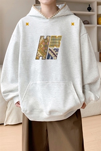 华棉春秋内景情侣复古宽松连帽卫衣男休闲外套WY00794/P45加绒P50图片