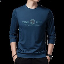 加绒卫衣男春秋季加厚圆领长袖中年男士商务休闲保暖打底衫，男装卫衣，电商B212（原钱塘6029）