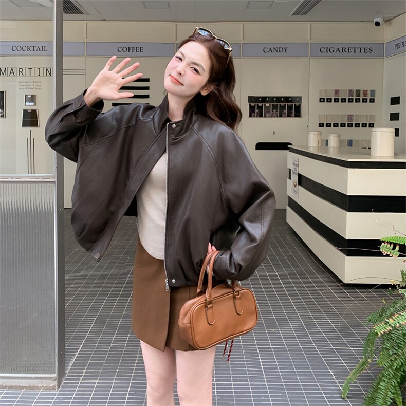 新款皮衣外套2F2603B-p160k260，女装皮衣，诺蝶