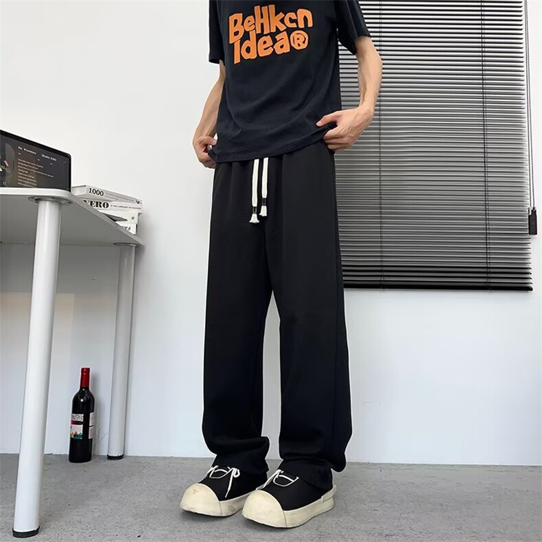男款2026新款春秋潮流ins直筒休闲裤男士宽松百搭阔腿裤1239 P36图片