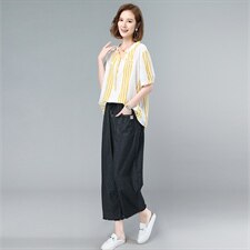 2021夏季新款简约时尚休闲宽松气质文艺套装，女装套装/套裙，叶笙衣