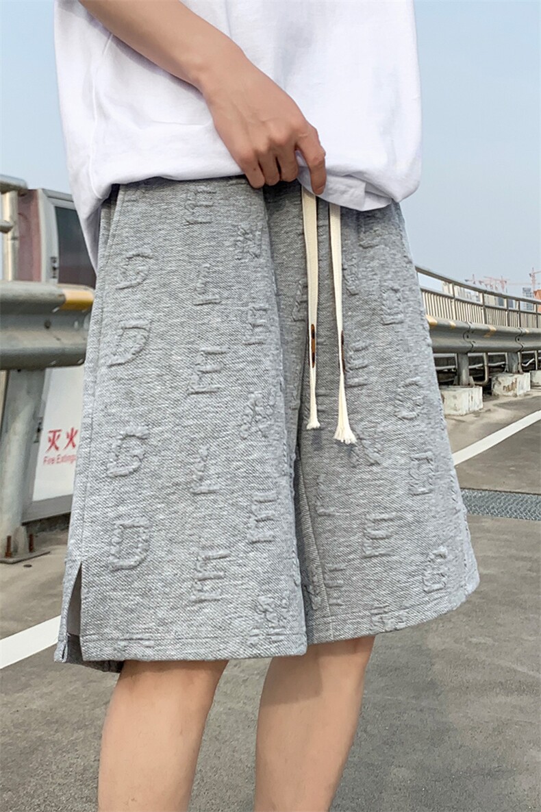 2022潮流短裤华夫格面料宽松港风短裤男士DK7870-P41图片