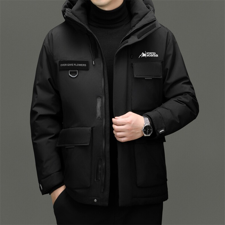 羽绒服YR2535新品主推90绒子多口袋泡袋工装定制三防特氟龙面料,男装羽绒服,钱塘207-1