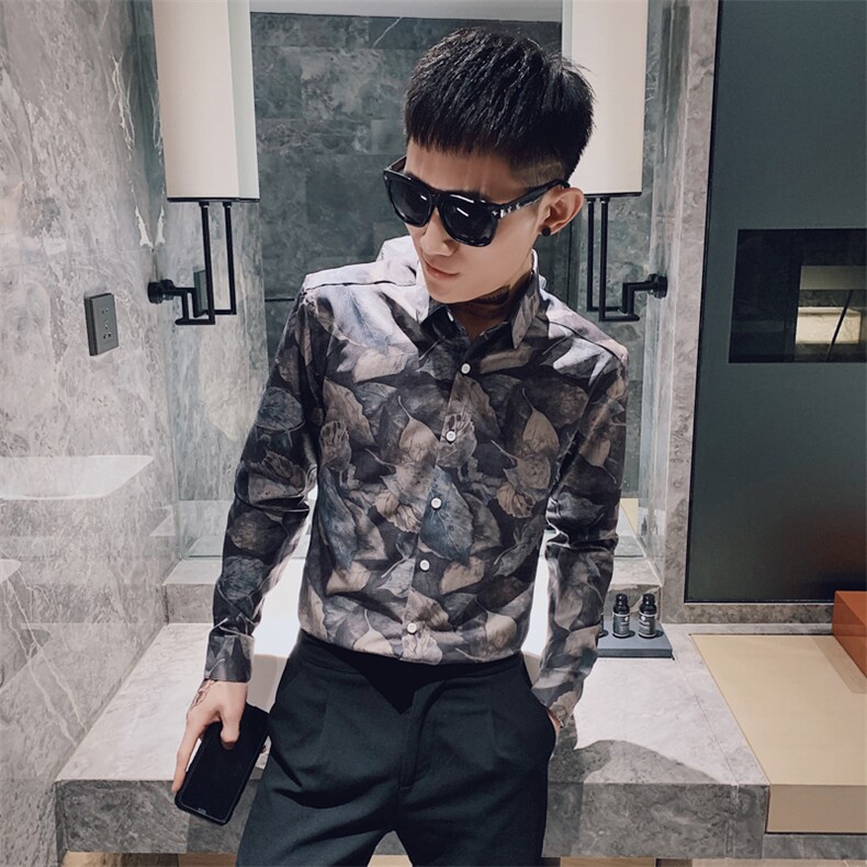 312A-835-P602025春夏社会精神小伙修身时尚衬衣长袖男衬衫B,男装衬衫,星座312A-5
