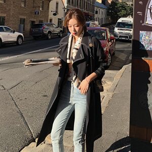 高点击新款中长款风衣图片