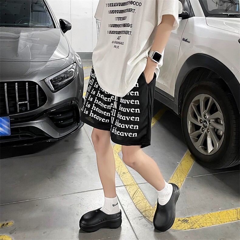 五分裤男士韩版潮流字母印花高街百搭2024夏季新款短裤K5342-P25,男装牛仔裤,星座412-2