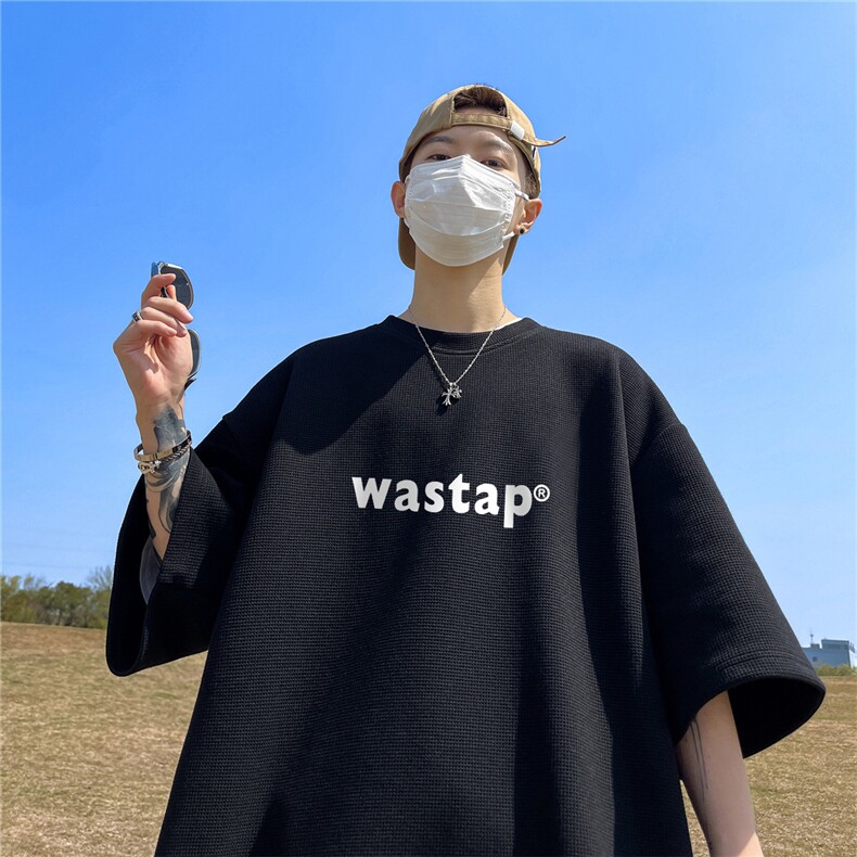 华夫格短袖直播高品质重磅220克wast英文印花HT309-P20,男装T恤,星座508（原C305）