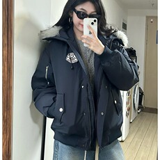 黄子弘凡同款NICEBAD原WORKSOUT连帽毛领派克羽绒棉服复古保暖，男装棉衣，星座506A