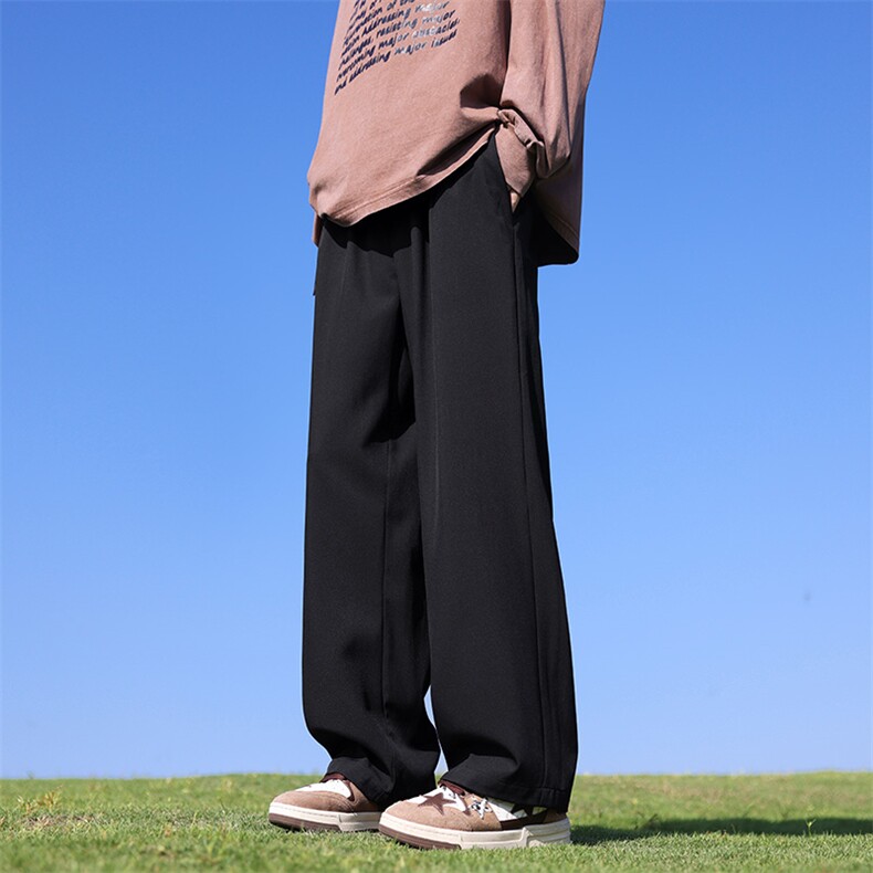 港风秋季新款宽松大码防水垂感纯色休闲裤男MYK24-9853-P35,男装休闲裤,星座717