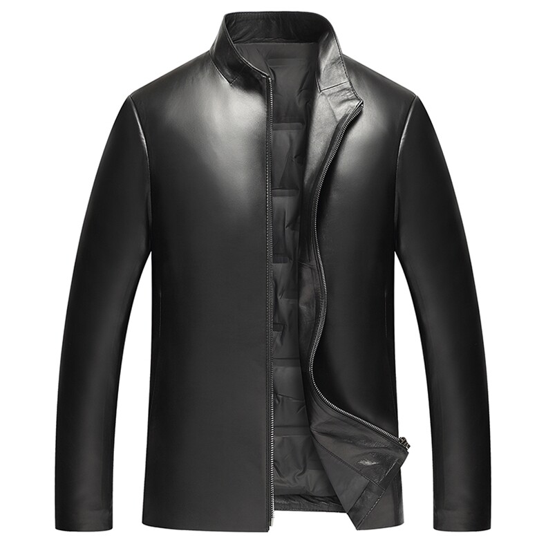 J97825加厚立领绵羊皮羽绒服男士外套皮衣冬季皮P650图片