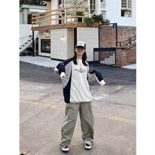 日系复古长袖卫衣男春季情侣宽松圆领套头衫学院风百搭休闲上衣男，男装卫衣，星座506A