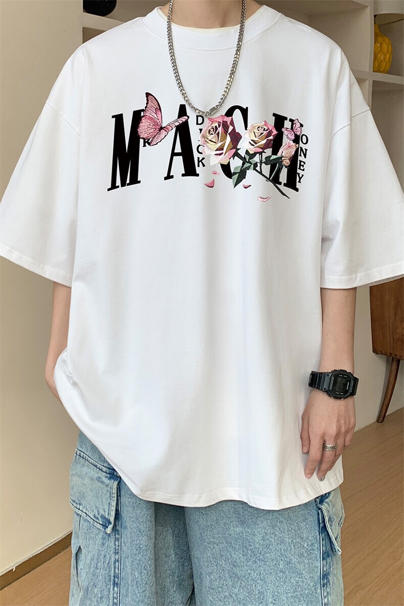 图案已注册夏季新款潮牌印花短袖T恤男潮宽松半袖打底衫D035/P25,男装T恤,电商B209