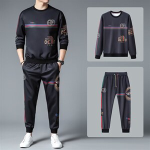 SXL9619秋季2023年新款男士长袖长裤修身休闲时尚卫衣套装P155图片