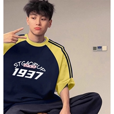 黄袖拼藏青