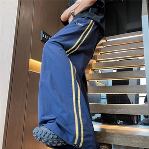 美式工装裤休闲裤夏季宽松运动裤阔腿裤拖地长裤子图片
