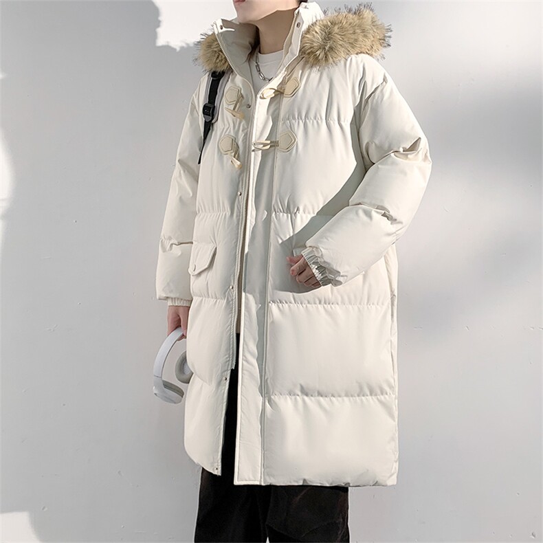 现货中长款棉衣男冬季加厚棉袄宽松连帽毛领棉服外套M107-P120,男装棉衣,星座308B-2