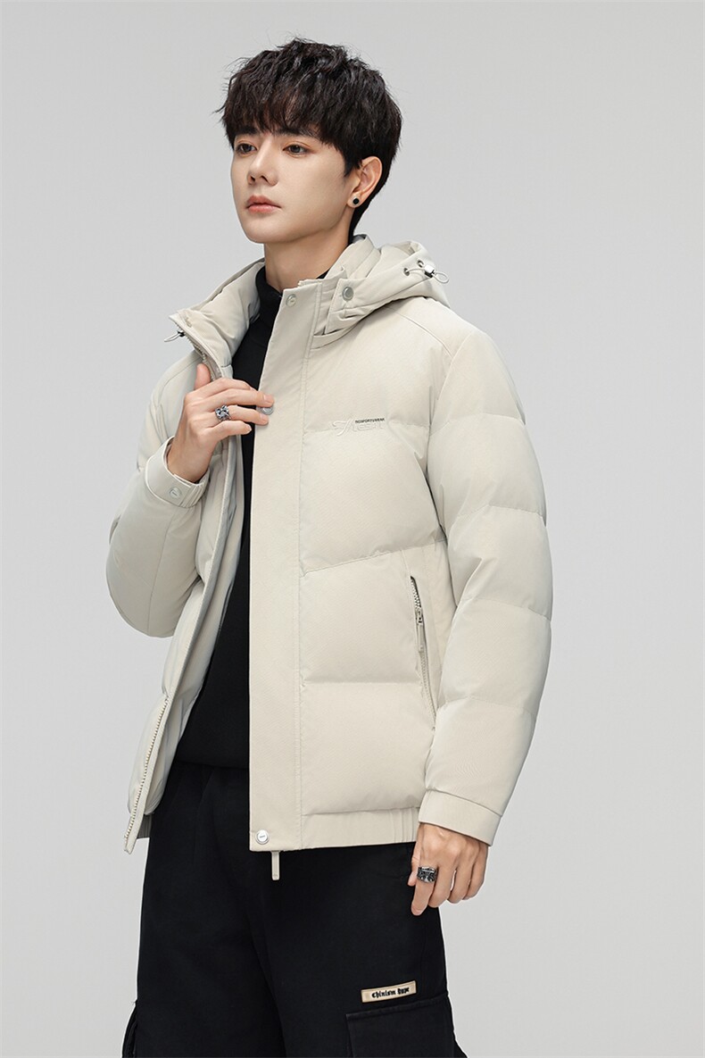 2026新款男士冬季连帽保暖防寒面包服外套羽绒服时尚短款,男装羽绒服,钱塘6003（原4033）