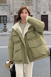 现货撞色加厚羽绒服50绒图片