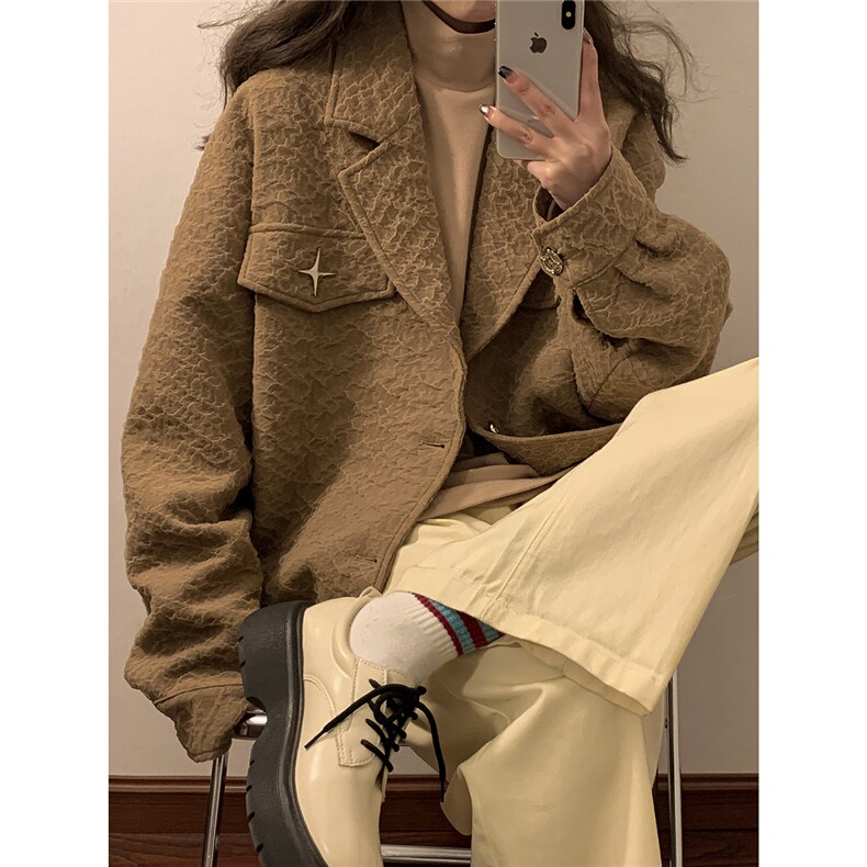 1中性风黄底美式夹克女潮牌夹克男情侣大码外套女JK8748P95控128，男装夹克，星座226-2