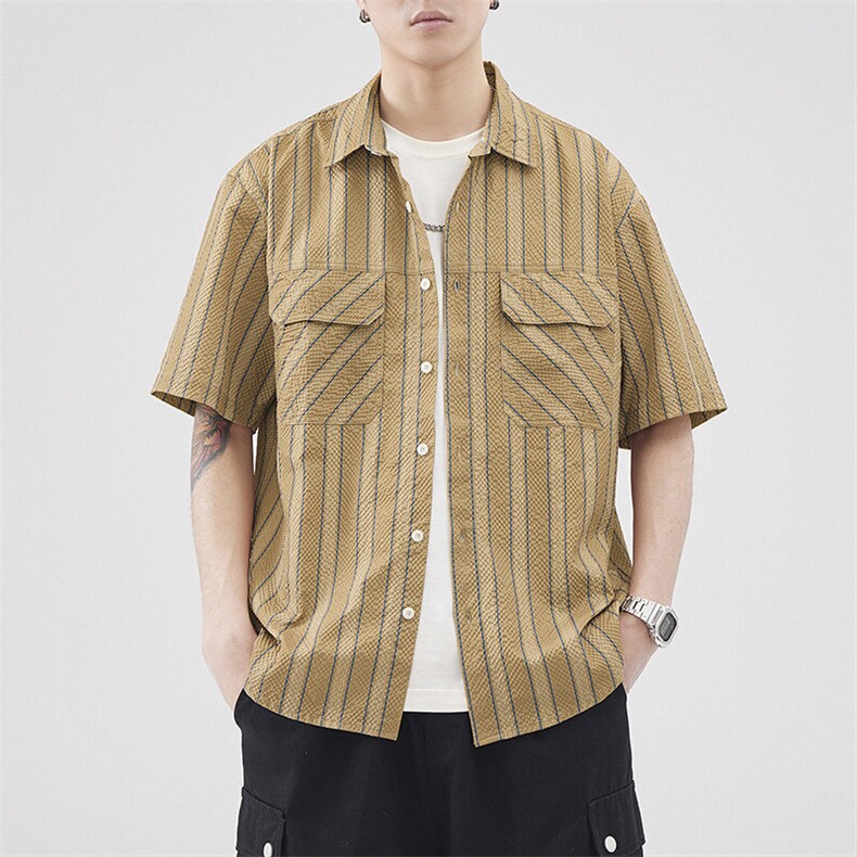 定织提花泡泡纱面料定制图案 男休闲衬衫外套 A329-Z236-P65图片