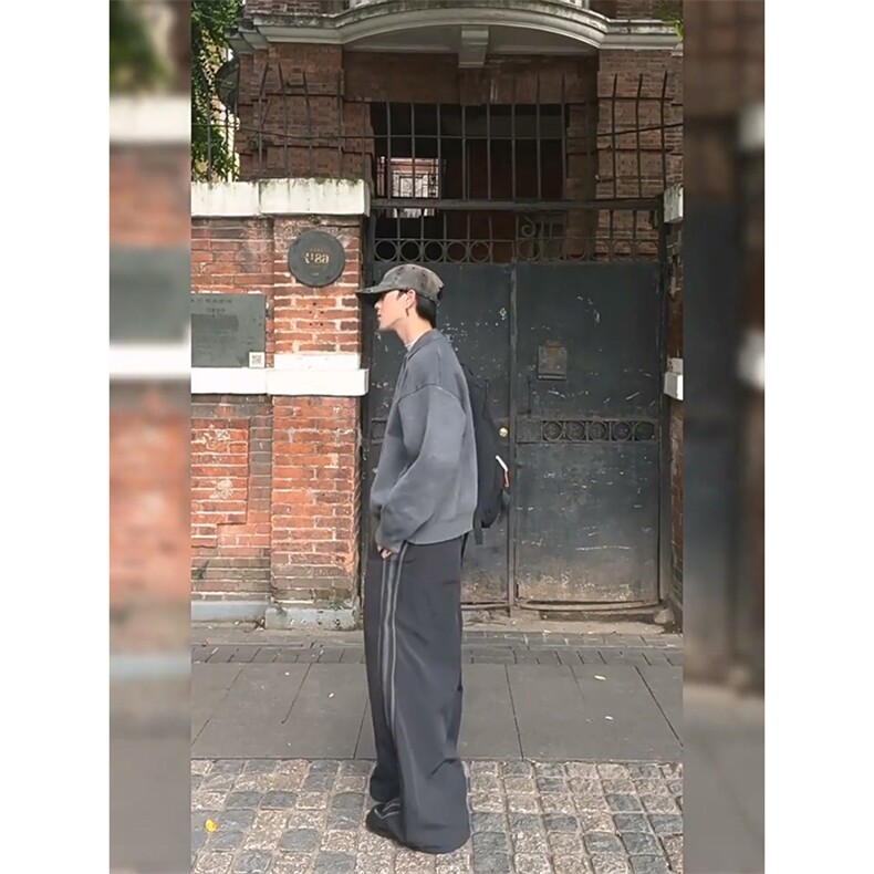 重磅秋冬北极绒亨利领毛衣开衫美式复古休闲慵懒风纯色翻领针织衫,男装针织衫/毛衣,电商A486