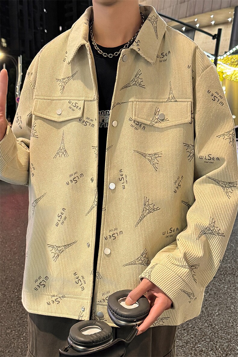 JK2508-P75M-5XXL秋冬新款大码翻领灯芯绒休闲外套夹克控129,男装夹克,星座109