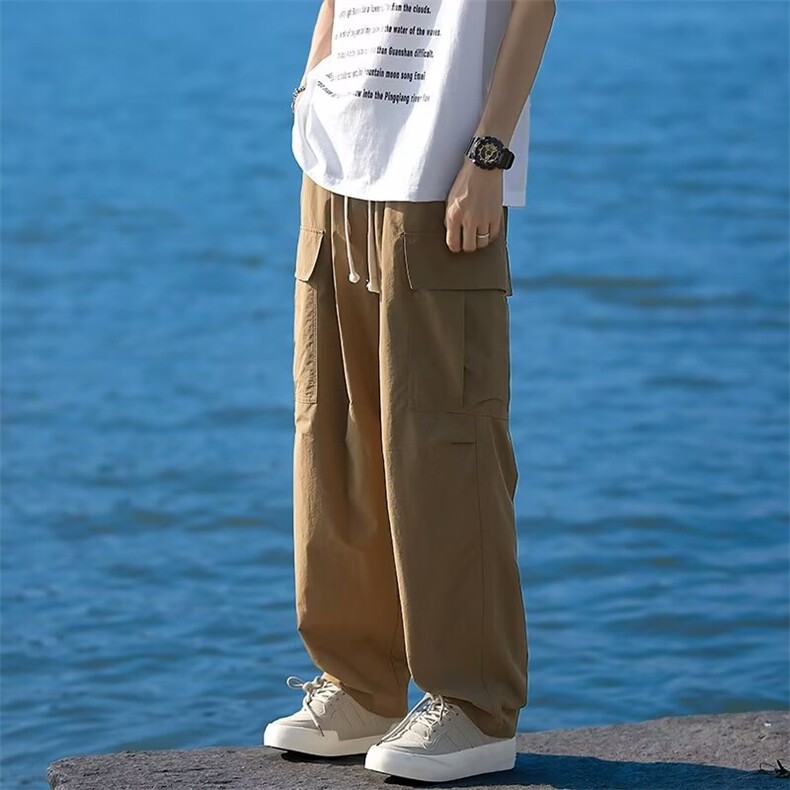 美式工装裤男款夏季宽松直筒冲锋裤阔腿休闲长裤子男KA214,男装工装外套,星座1116A-1（原606A）