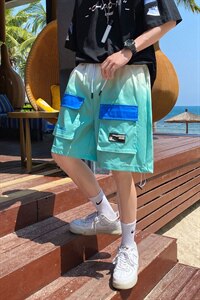 2021年夏季新款休闲裤男港风工装潮牌短裤中性风DS-C407-2029-P40图片