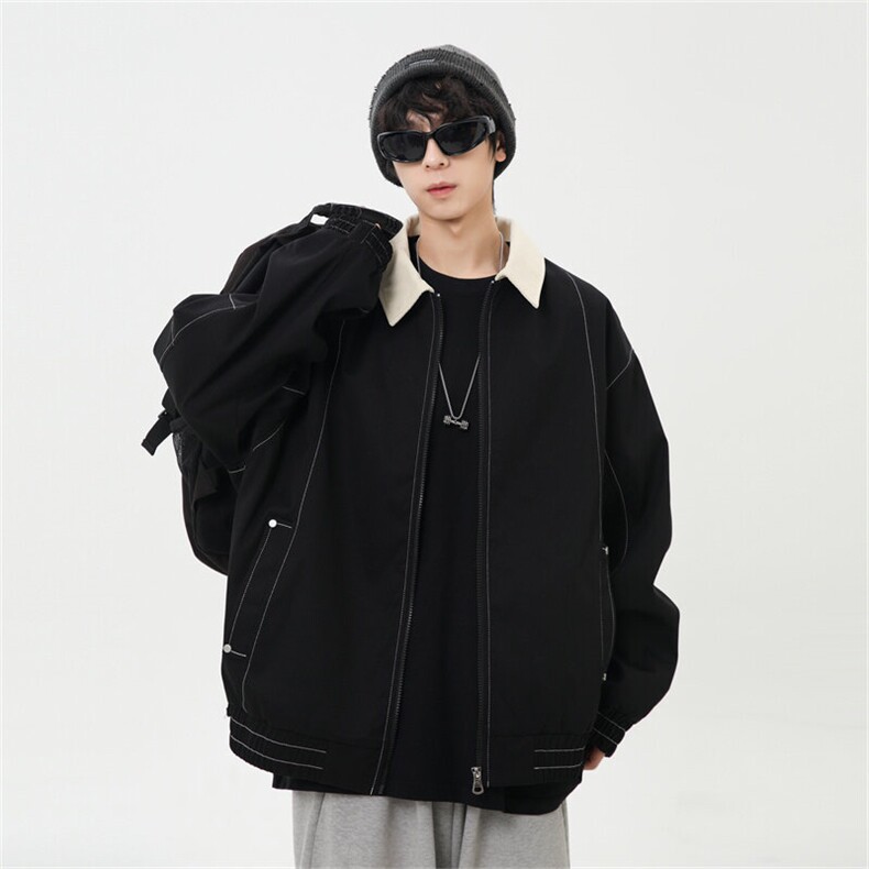 2025春休闲痞帅工装翻领夹克潮流外套得物二开XZ301b-2-JK2585P78,男装夹克,星座301B-2（原A443-1）